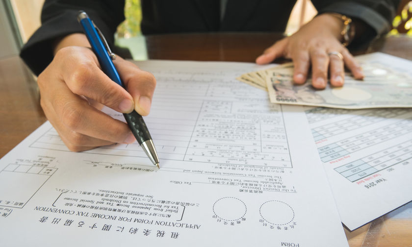 Tax documents and organized office records